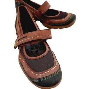 MERRELL  COMFORT  VELCRO SLIP ON BROWN SHOES  SIZE 9.5